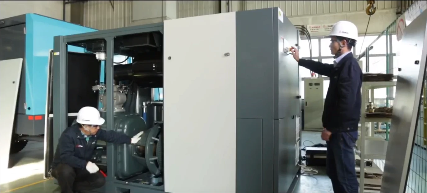 Fusheng two-stage compressor commissioning and inspection